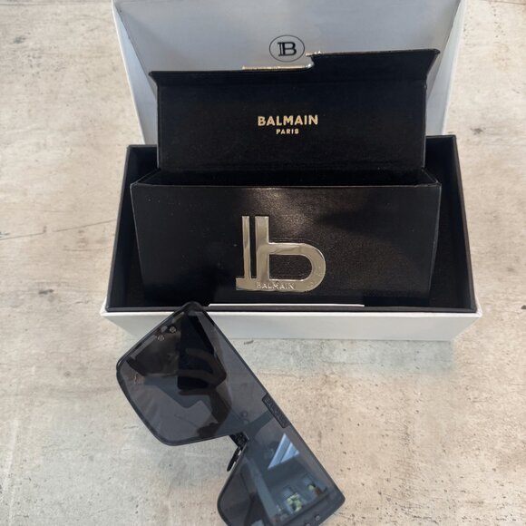 Worn 2x BALMAIN Wonderboy Black/Purple Sunglasses, Authentic Limited Edition - Picture 2 of 13